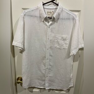 Weatherproof White Casual Button Down Shirt